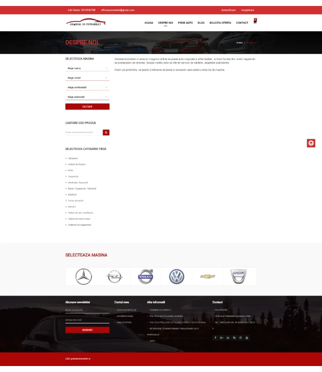 Aftermarket auto parts online store (TecDoc) - www.globalautomarket.ro/