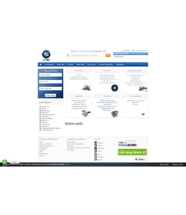 Auto parts online shop - azcarparts.co.uk