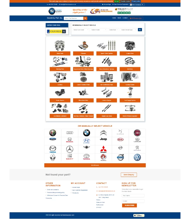 Magazin online de piese auto aftermarket (TecDoc) - a2zmotorspares.com